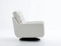 Silla de Relax giratoria acolchada 91x85x93 cm - blanco y base negra - estilo clásico para salón