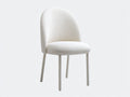 Silla de Comedor tapizada bouclé 52x55x82 cm - crema - respaldo arqueado para comedor