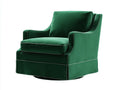 Silla de Relax giratoria tapizada 92x88x90 cm - verde esmeralda - con base oculta para salón