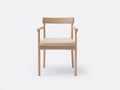 Silla de Comedor con brazos de roble 56x54x78 cm - madera natural y beige - estilo nórdico para comedor