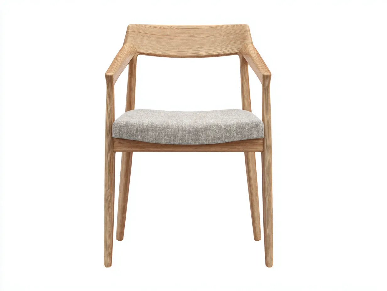 Silla de Comedor de madera clara 57x55x78 cm - gris claro y roble - asiento ergonómico