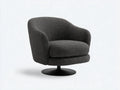Silla de Relax giratoria con pedestal 84x82x81 cm - gris carbón y negro - diseño moderno para salón
