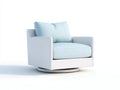 Silla de Relax giratoria con marco blanco 94x88x78 cm - azul claro - estilo luminoso para salón