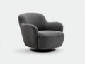Silla de Relax giratoria bouclé 89x85x80 cm - gris oscuro - respaldo curvo para salón