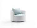 Silla de Relax giratoria redondeada 91x86x76 cm - blanco y azul hielo - respaldo bajo para salón