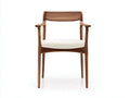 Silla de Comedor de madera nogal 56x54x79 cm - crema y marrón cálido - brazos rectos