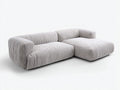 Sofá en Esquina para salón 284x168x74 cm - pana beige claro - brazos redondeados y chaise longue de perfil bajo