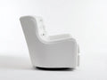 Silla de Relax giratoria de polipiel 90x86x95 cm - blanco y negro - respaldo capitoné para salón