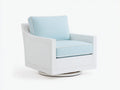 Silla de Relax giratoria con brazos rectos 95x87x80 cm - blanco y celeste - diseño panelado para salón
