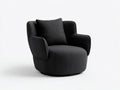Silla de Relax giratoria bouclé 86x82x78 cm - negro - brazos redondeados para salón