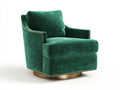 Silla de Relax giratoria de terciopelo 88x86x84 cm - verde azulado y dorado - estilo elegante para salón