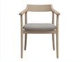 Silla de Comedor de roble claro 58x55x79 cm - gris topo y madera natural - brazos curvos