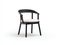 Silla de Comedor de madera negra 56x55x76 cm - beige natural - respaldo redondo envolvente